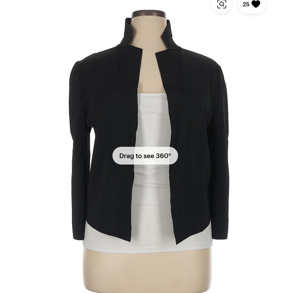 MM.LaFleur Black Knit Jardigan Knit Blazer - with collar - Size M